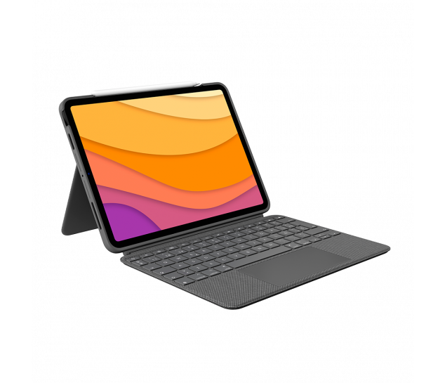 Capa com Teclado Logitech Combo Touch iPad Air (4°,5° geração - 2020, 2022) - Cinza
