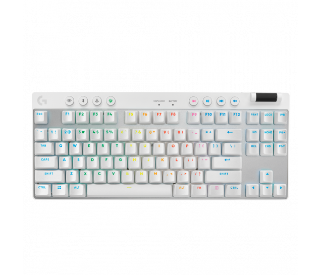Teclado Mecânico Gamer sem fio USB Logitech G PRO X TKL LIGHTSPEED Branco com Layout Americano