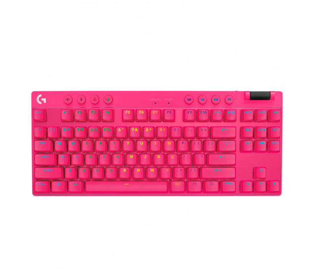 Teclado Mecânico Gamer sem fio USB Logitech G PRO X TKL LIGHTSPEED Magenta com Layout Americano