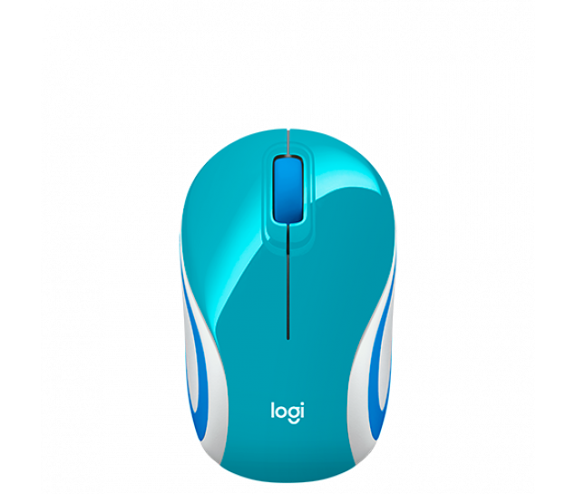 Mouse Sem Fio Mini Logitech M187 - Verde Água