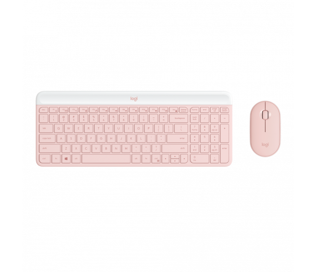 Combo Teclado e Mouse sem fio Logitech MK470 - Rosa