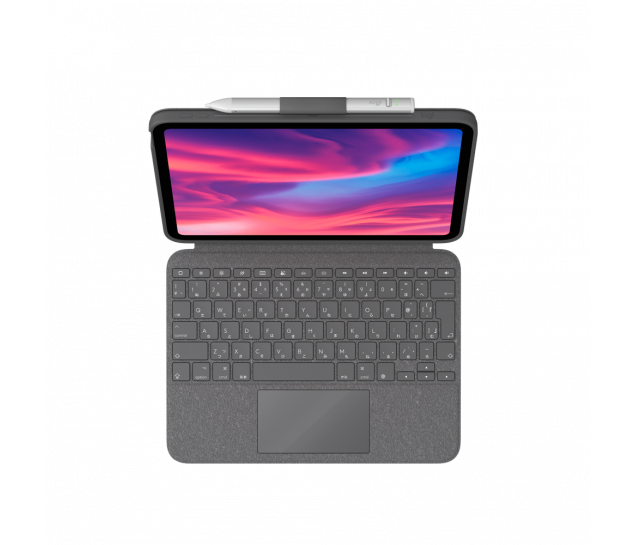 Capa com teclado para tablet Logitech COMBO TOUCH para ipad 10a ger Grafite