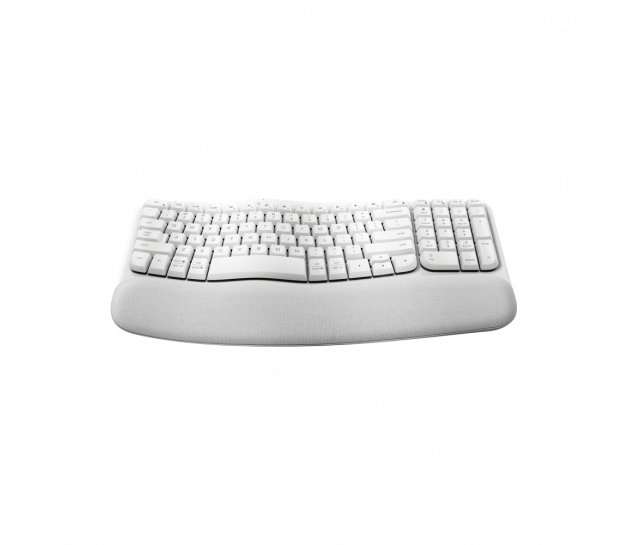 Teclado Ergonômico sem fio Logitech Wave Keys - Branco