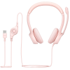 Headset com fio USB Logitech H390 - Rosa - 4